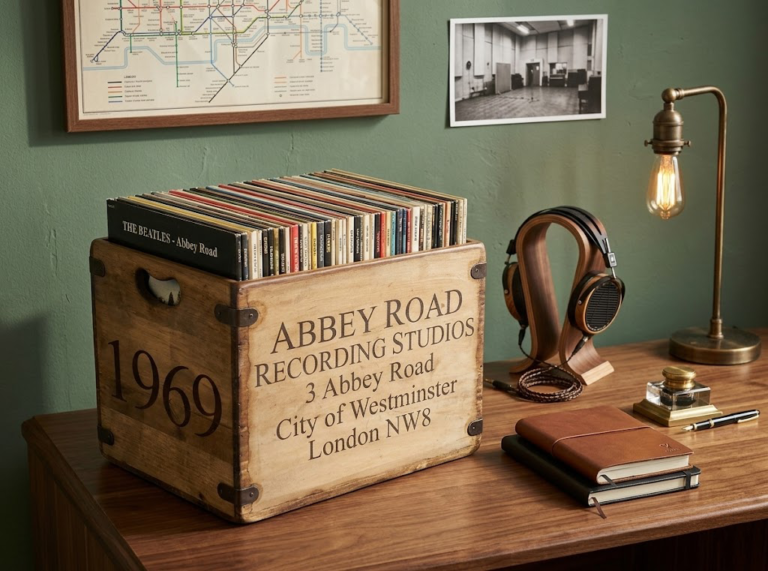 Wooden record crate