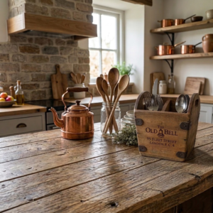Tavern-Style Wooden Cutlery Caddy